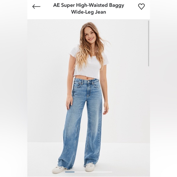 American Eagle Outfitters Denim - American Eagle Outfitters Super High-Rise Baggy Wide Leg Jeans 12